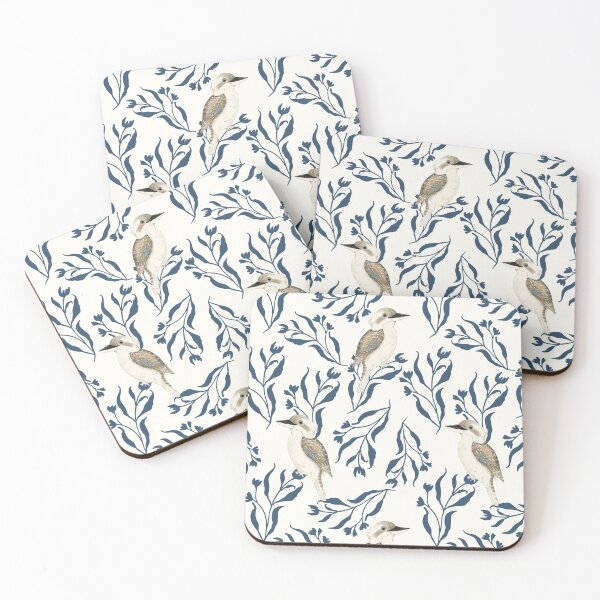 Item preview, Kookaburras and gums on a cream background designed and sold by SCdesignqld.