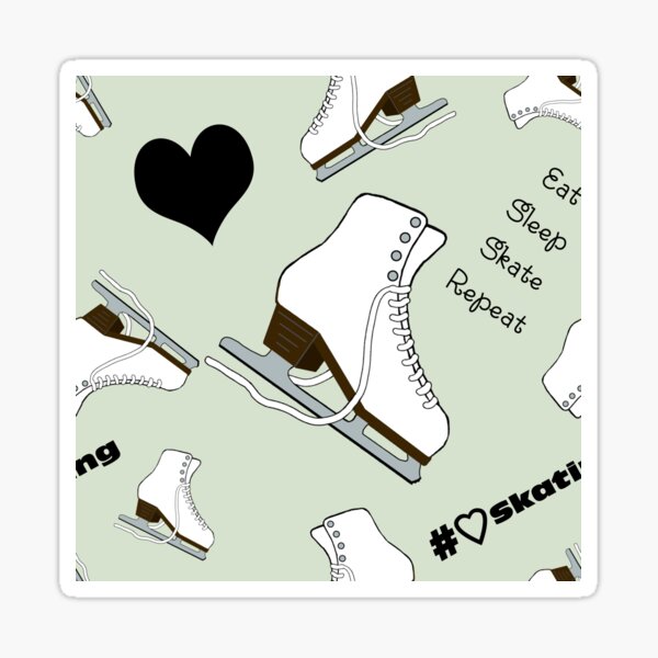 Eat, Sleep, Skate, Skates and Hearts Repeat- 2025 Pastel Collection Sticker