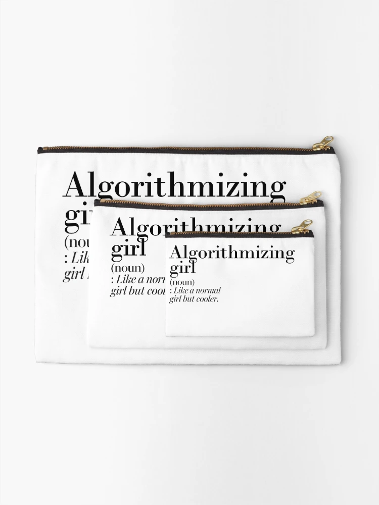 Thumbnail 2 of 4, Zipper Pouch, Algorithmizing Girl Definition - Funny Algorithmizing Lover designed and sold by Watsonarts.