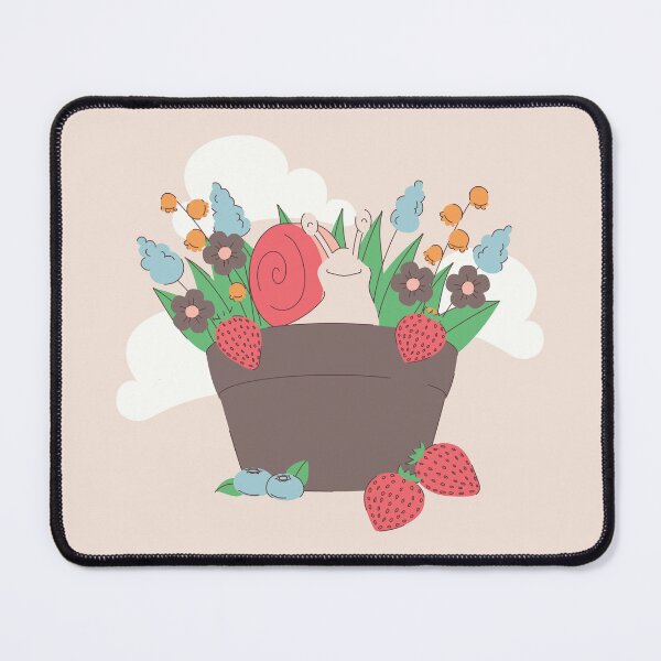 Item preview, cottagecore snail strawberries whimsical garden designed and sold by Gossip Rag.