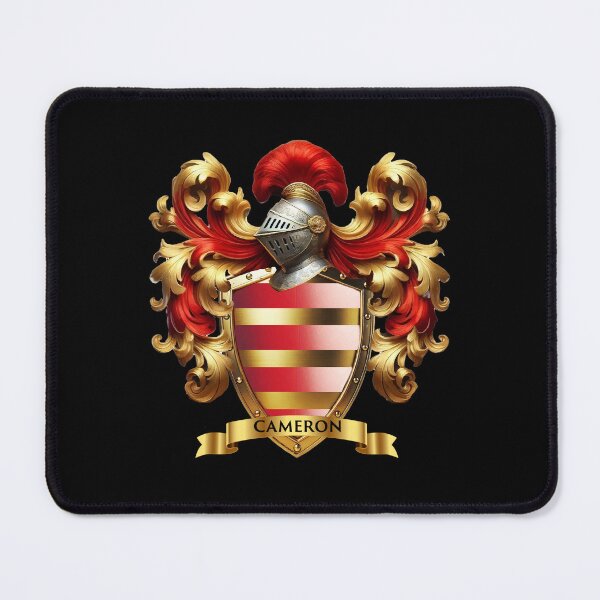 Item preview, Cameron Family Crest – Heritage Coat of Arms with Regal Red and Gold Flourishes designed and sold by Highlandkings.