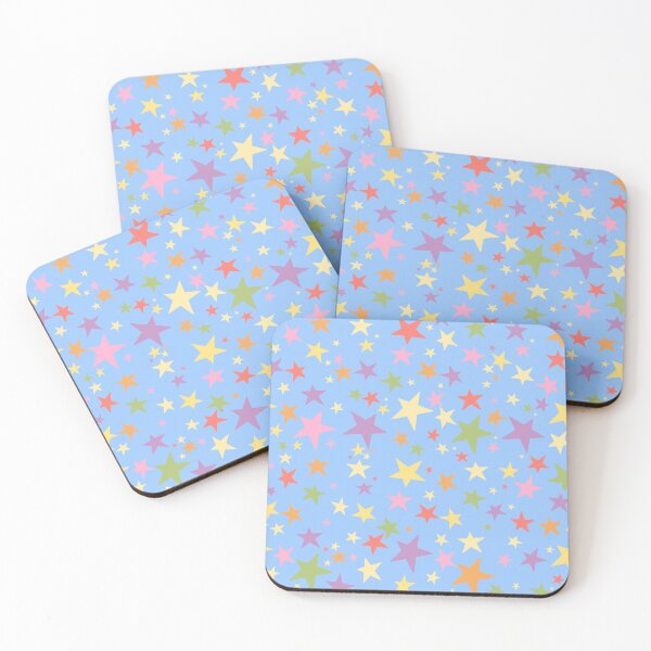 Item preview, Colorful Stars Pattern on Periwinkle Blue  designed and sold by ArtAlmstEvryDay.