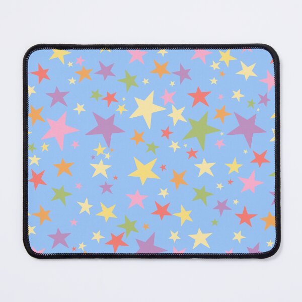 Item preview, Colorful Stars Pattern on Periwinkle Blue  designed and sold by ArtAlmstEvryDay.