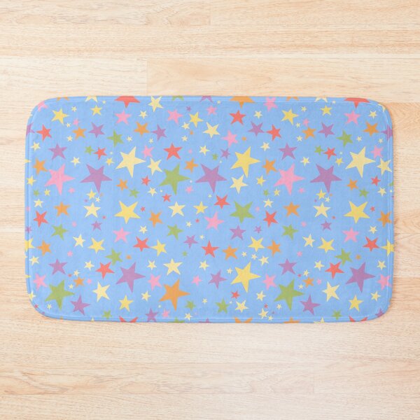 Item preview, Colorful Stars Pattern on Periwinkle Blue  designed and sold by ArtAlmstEvryDay.