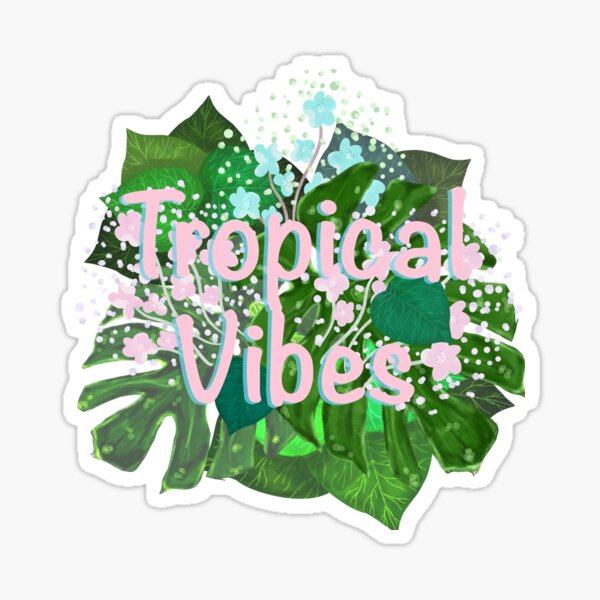 Vista previa del artículo con la obra «Vibraciones tropicales: hojas tropicales rosas y cian», diseñado y vendido por PD-Coastal.