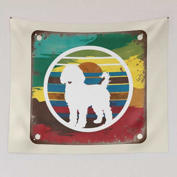 Item preview, Goldendoodle Retro Sunset – Vintage Silhouette Dog Lover Design designed and sold by Fredster1966.