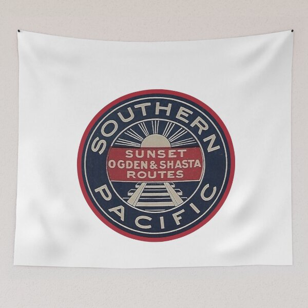 Item preview, Vintage Southern Pacific Railroad - Sunset, Ogden and Shasta Routes designed and sold by QuayTradingCo.