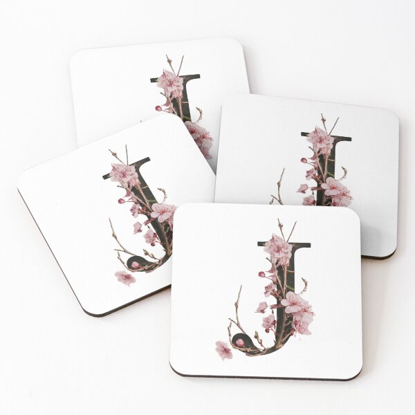 Item preview, Elegant Floral Letter J with Pink Cherry Blossoms - Perfect for Monograms and Artistic Designs designed and sold by Psycho-Crazy.