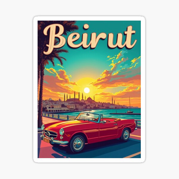 Item preview, Beirut Retro Pop Art Poster | Vibrant Cityscape Design | Colorful Beirut Skyline | Bold Urban Art Print | Retro Lebanon Poster designed and sold by PaintedPixels01.
