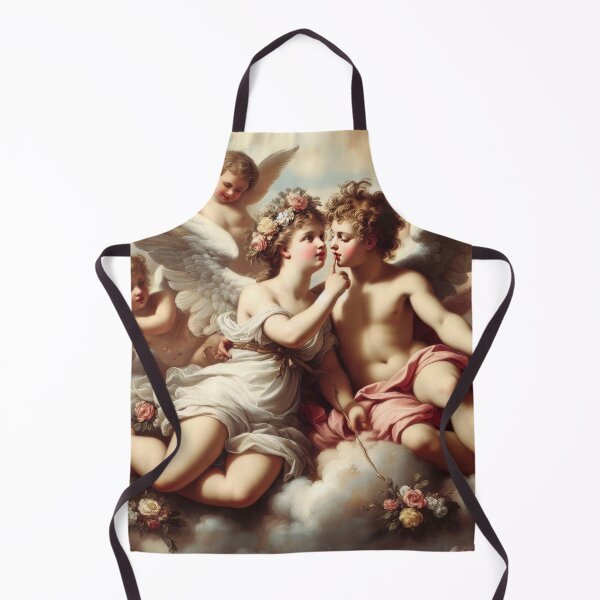 Item preview, Mythology Cupid and Psyche, Lovers Putti, Valentine Cherubs Rococo Angel Baroque Floral Painting designed and sold by Anticulture.