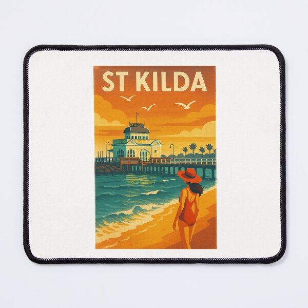 Item preview, Sunset at St Kilda Beach with Pavilion View, Melbourne Victoria designed and sold by Places On Earth.