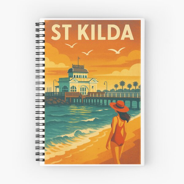 Item preview, Sunset at St Kilda Beach with Pavilion View, Melbourne Victoria designed and sold by Places On Earth.