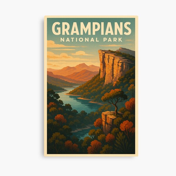 Item preview, River Valley and Cliffs at Grampians National Park, Western Victoria designed and sold by Places On Earth.