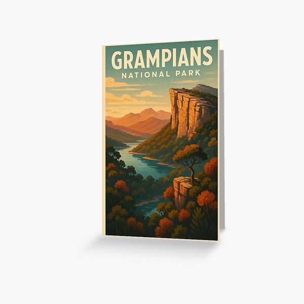 Item preview, River Valley and Cliffs at Grampians National Park, Western Victoria designed and sold by Places On Earth.