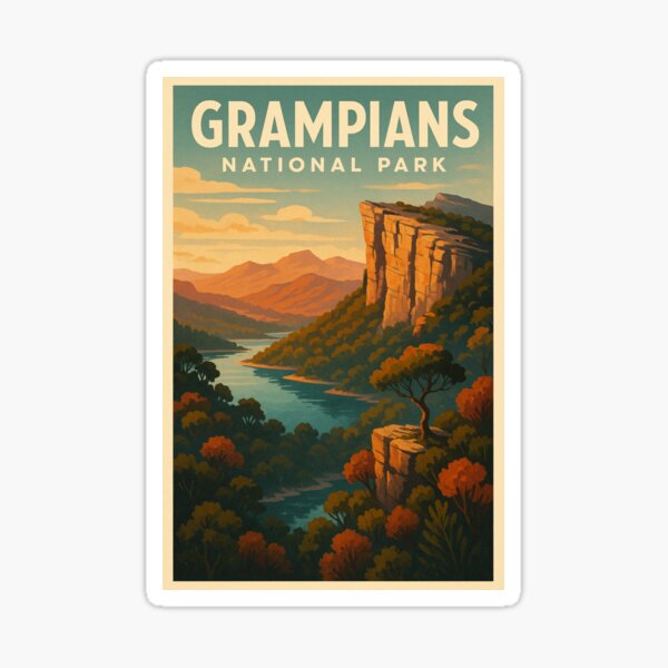 Item preview, River Valley and Cliffs at Grampians National Park, Western Victoria designed and sold by Places On Earth.