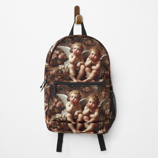 Item preview, Bored Cherubs, Thinking Cupids, Raphael-Style Angel Art, Rococo Floral Twins, Victorian Painting Print designed and sold by Anticulture.