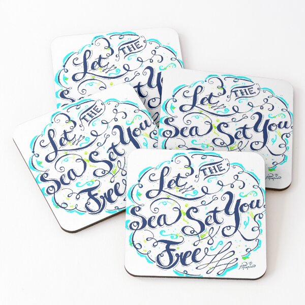 Item preview, Let the Sea Set You Free blue by Jan Marvin designed and sold by Jan Marvin Art Studio.