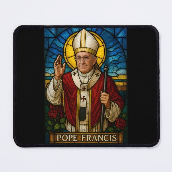 Item preview, Pope Francis Stained Glass Artwork – Elegant Catholic Decor for Home & Worship designed and sold by Psycho-Crazy.