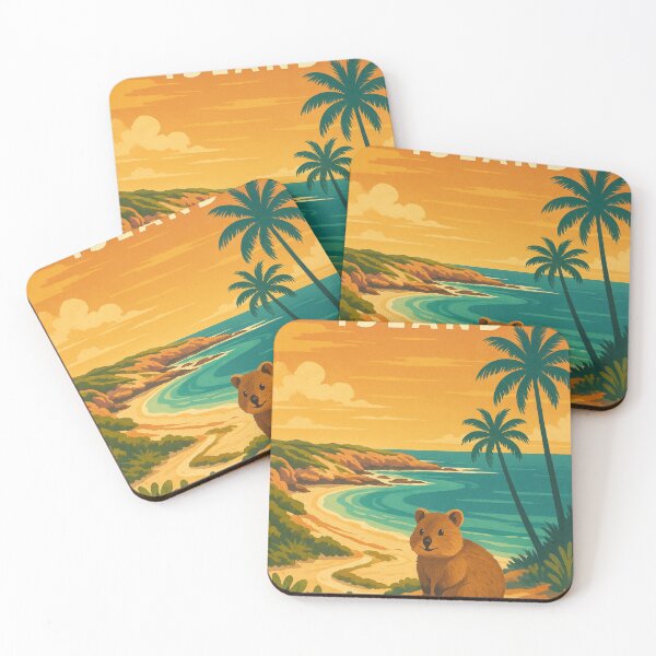 Item preview, Quokka and Sunset Beach View, Rottnest Island Western Australia designed and sold by Places On Earth.