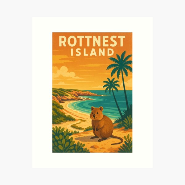 Item preview, Quokka and Sunset Beach View, Rottnest Island Western Australia designed and sold by Places On Earth.