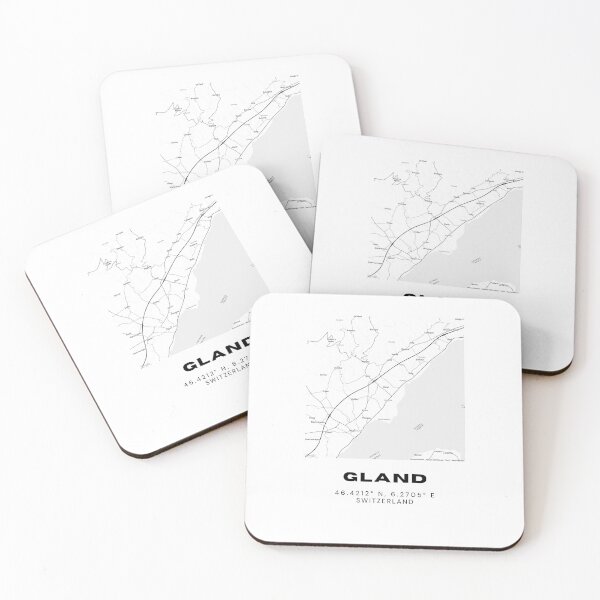 Item preview, Gland Switzerland Minimalist Black & White Map Print designed and sold by RM-Journey.