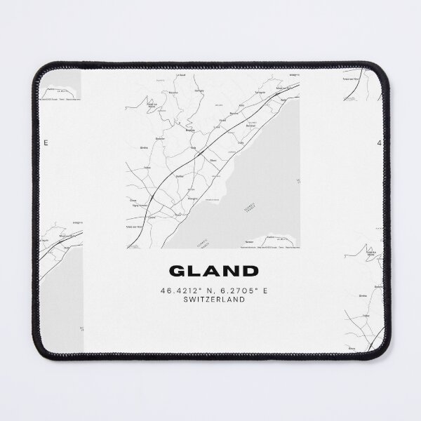 Item preview, Gland Switzerland Minimalist Black & White Map Print designed and sold by RM-Journey.