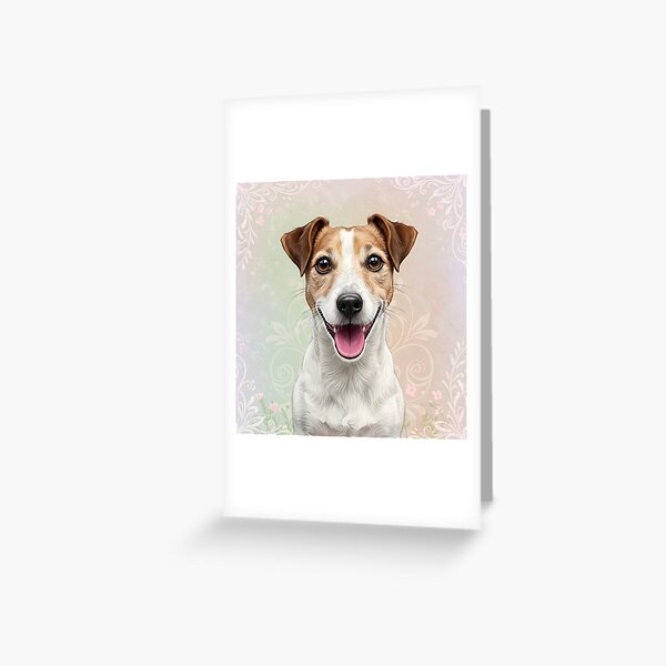 Item preview, Happy Jack Russell with floral patten  designed and sold by GingaDesigns.