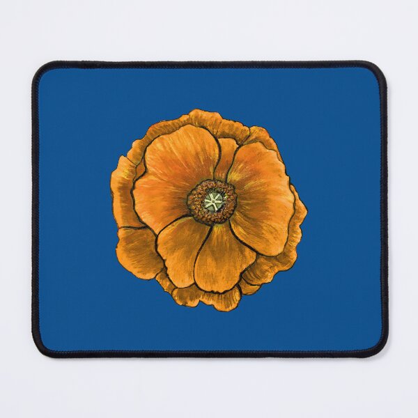 Item preview, California Poppy (solo, orange on blue) by Robert Saenz designed and sold by Robert Saenz.