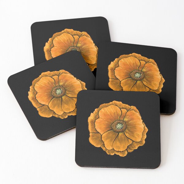 Item preview, California Poppy (solo, orange on black) by Robert Saenz designed and sold by Robert Saenz.