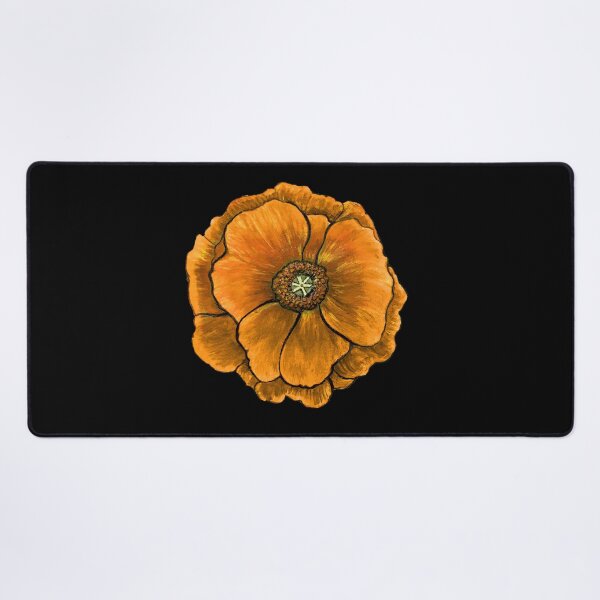 Item preview, California Poppy (solo, orange on black) by Robert Saenz designed and sold by Robert Saenz.