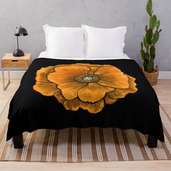 Item preview, California Poppy (solo, orange on black) by Robert Saenz designed and sold by Robert Saenz.