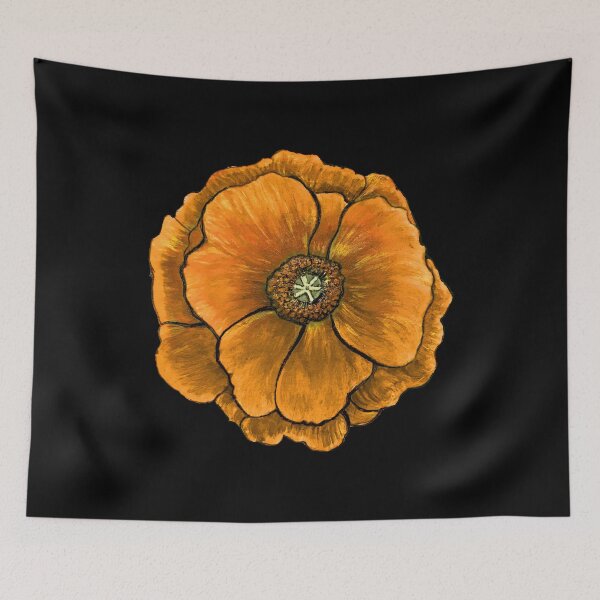 Item preview, California Poppy (solo, orange on black) by Robert Saenz designed and sold by Robert Saenz.