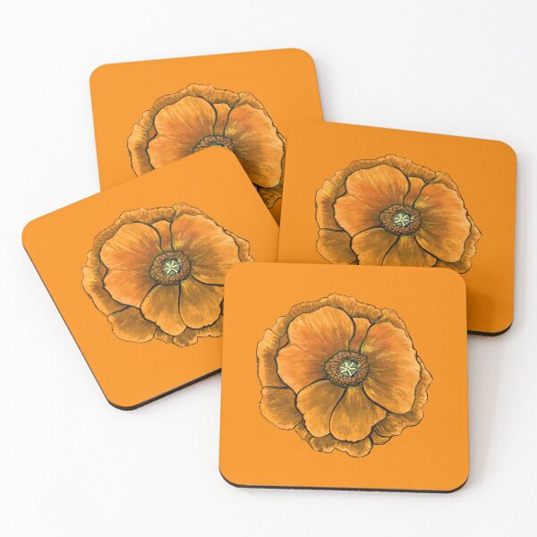 Item preview, California Poppy (solo, orange on autumn orange) by Robert Saenz designed and sold by Robert Saenz.