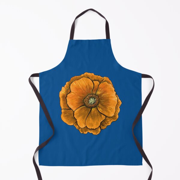 Item preview, California Poppy (solo, orange on blue) by Robert Saenz designed and sold by Robert Saenz.