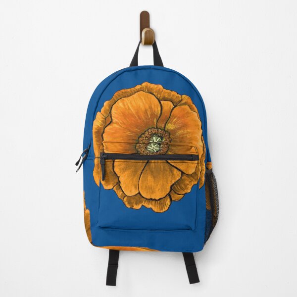 Item preview, California Poppy (solo, orange on blue) by Robert Saenz designed and sold by Robert Saenz.