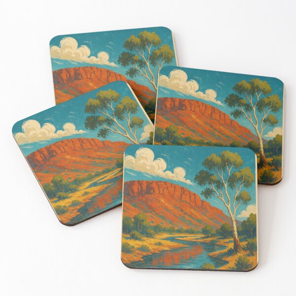 Item preview, Sunset Over Riverbank in Alice Springs, Northern Territory Australia designed and sold by Places On Earth.