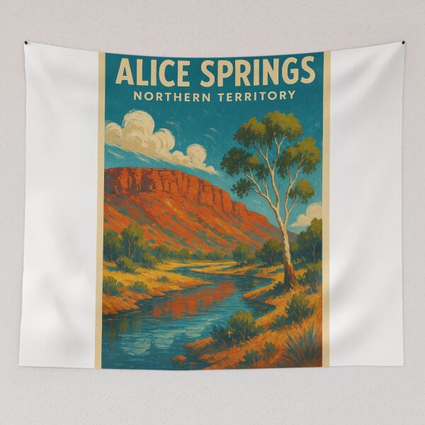 Item preview, Sunset Over Riverbank in Alice Springs, Northern Territory Australia designed and sold by Places On Earth.