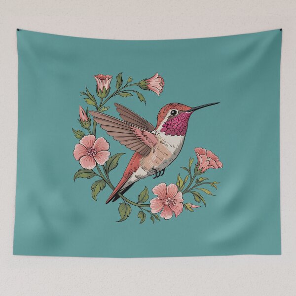 Item preview, Rufous Hummingbird Among Blossoms designed and sold by BirdsnStuff.