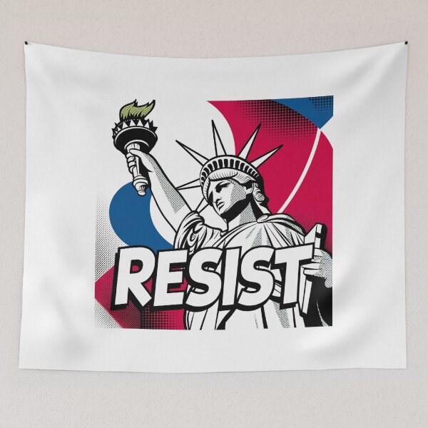 Item preview, America, USA, RESIST, peaceful, funnyfits70, Humor, Funny, retro, vintages, funny quotes, animal humor, designed and sold by FunnyFits70.