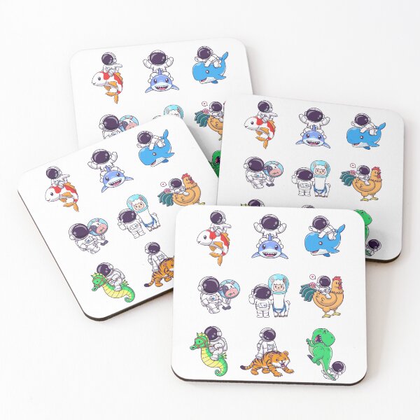 Item preview, Cute Astronaut with Animals - Space and Animal Lovers designed and sold by patternjp.