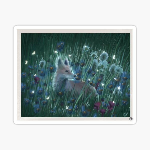 Item preview, Fox in Moonlight and Meadow  designed and sold by SeafoamandStars888.