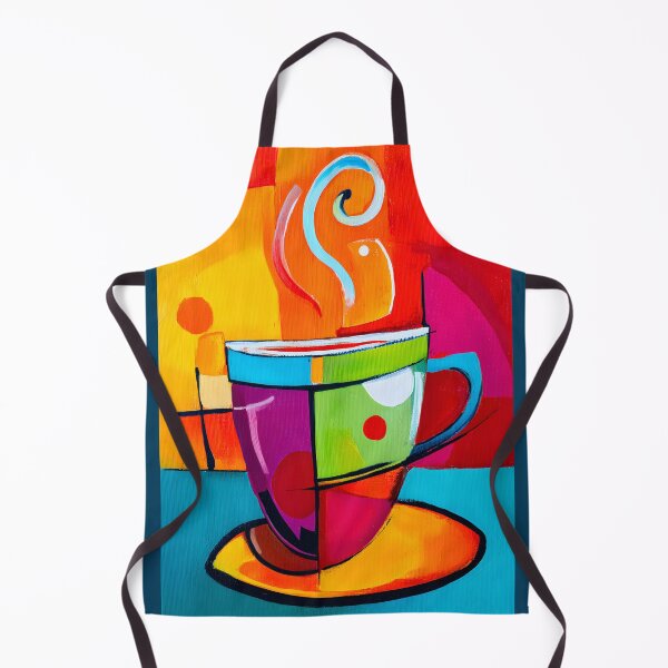 Item preview, Steaming Cup - A Vibrant Abstract Coffee Moment with Bold Hues and Lively Energy designed and sold by OlfactoART Studio.