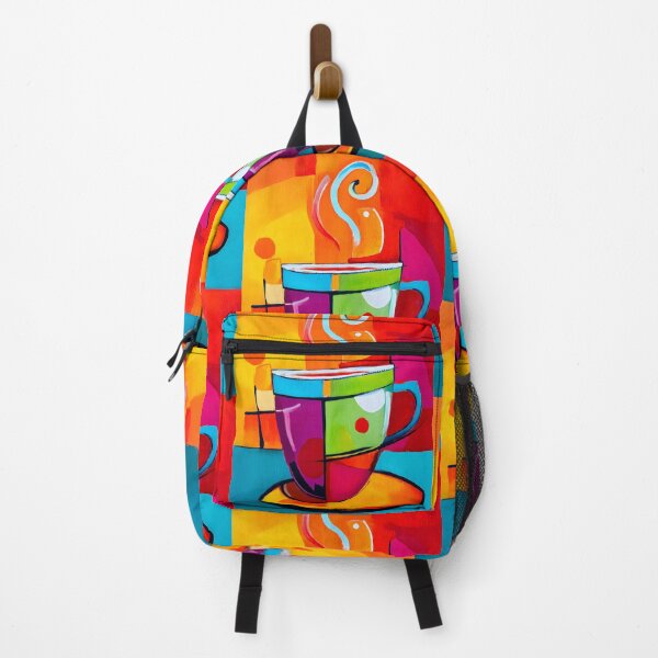 Item preview, Steaming Cup - A Vibrant Abstract Coffee Moment with Bold Hues and Lively Energy designed and sold by OlfactoART Studio.