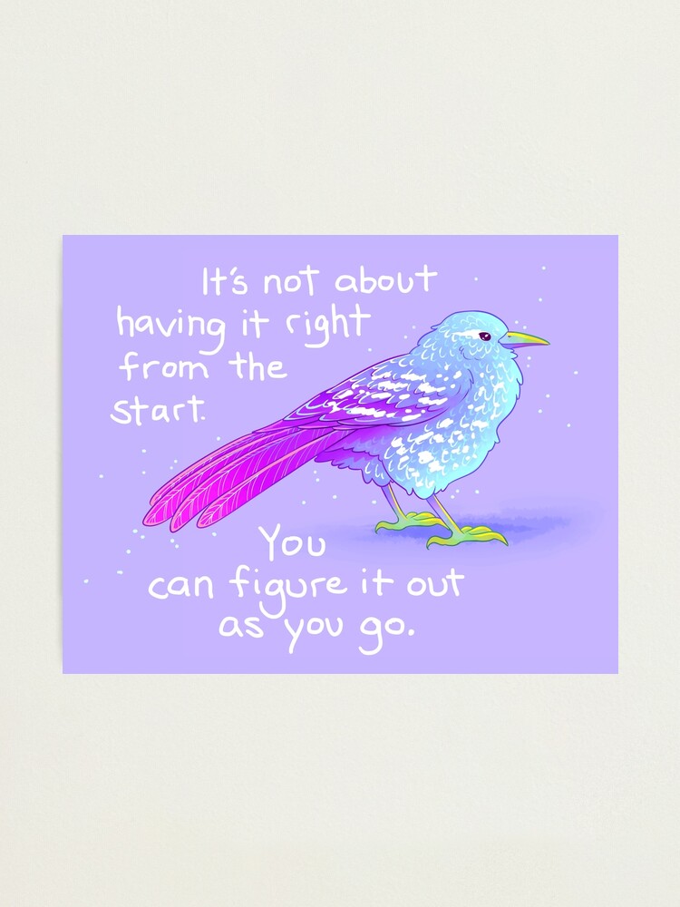 Alternate view of "It's Not About Getting it Right From the Start" Encouraging Wren Photographic Print