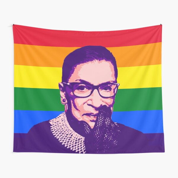Notorious RBG - Gay Pride Flag Tapestry