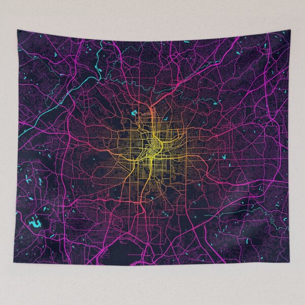 Item preview, Atlanta City Map of Georgia, USA - Neon designed and sold by deMAP.