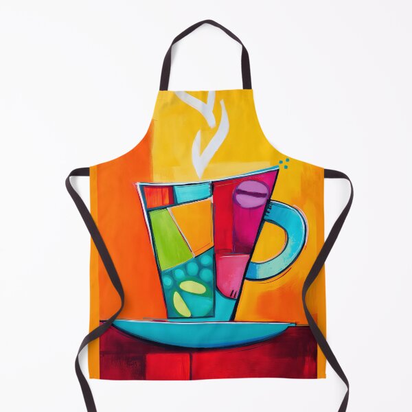 Item preview, Playful Abstract Coffee - A Multicolored Cup Releases Steam in a Geometric Dance of Vibrant Energy designed and sold by OlfactoART Studio.