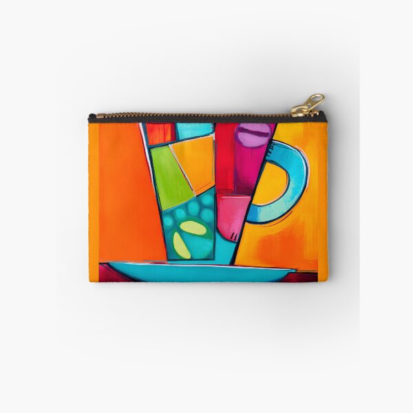 Item preview, Playful Abstract Coffee - A Multicolored Cup Releases Steam in a Geometric Dance of Vibrant Energy designed and sold by OlfactoART Studio.