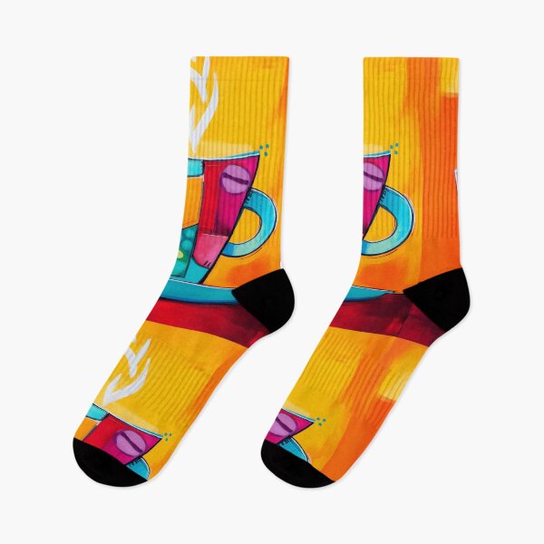 Item preview, Playful Abstract Coffee - A Multicolored Cup Releases Steam in a Geometric Dance of Vibrant Energy designed and sold by OlfactoART Studio.