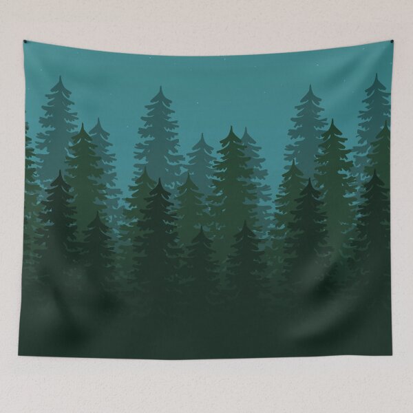 Item preview, Wall of Trees (teal & green) designed and sold by ZAKODIAK.